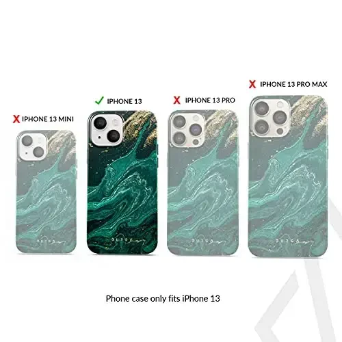 BURGA iPhone 13 uchun telefon g'ilofi - Chiroyli, zamonaviy, estetik, naqshli telefon qopqog'i, qattiq qobiqli himoya - Apple iPhone 13 uchun ayollar va erkaklar uchun mos keladi - 2