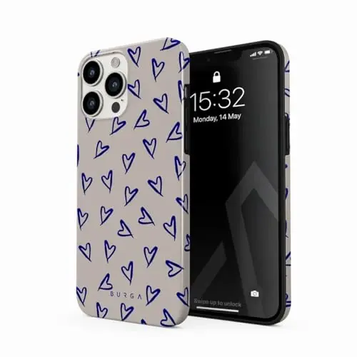 BURGA Phone Case for iPhone 14 Pro - Cute, Trendy, Aesthetic, Designer Pattern, 14pro Phone Cover, Hard Shell Protection - fits Apple iPhone 14 Pro Case for Women and Men - 1