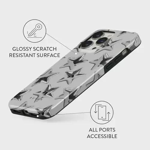 BURGA Phone Case for iPhone 14 Pro - Cute, Trendy, Aesthetic, Designer Pattern, 14pro Phone Cover, Hard Shell Protection - fits Apple iPhone 14 Pro Case for Women and Men - 4