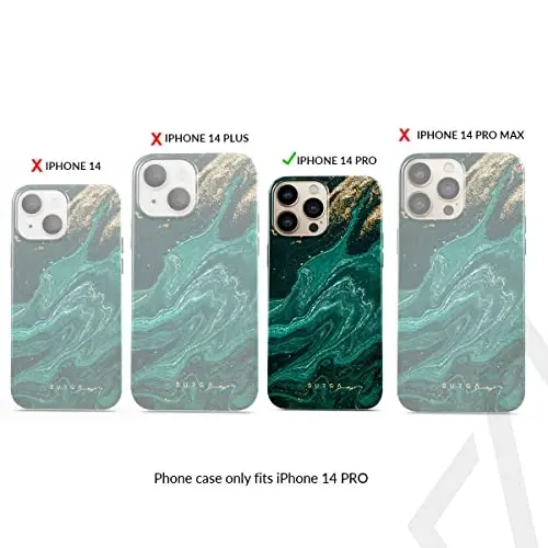 BURGA Phone Case for iPhone 14 Pro - Cute, Trendy, Aesthetic, Designer Pattern, 14pro Phone Cover, Hard Shell Protection - fits Apple iPhone 14 Pro Case for Women and Men - 2