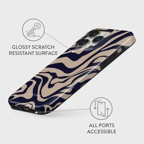 BURGA Phone Case for iPhone 14 Pro - Cute, Trendy, Aesthetic, Designer Pattern, 14pro Phone Cover, Hard Shell Protection - fits Apple iPhone 14 Pro Case for Women and Men - 3