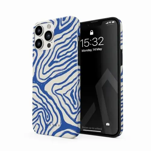BURGA iPhone 14 Pro uchun g‘ilof - Chiroyli, zamonaviy, estetik, dizayner naqshli, 14pro telefon qopqog‘i, qattiq qobiq himoyasi - Apple iPhone 14 Pro ayollar va erkaklar uchun mos keladi 