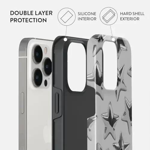 BURGA iPhone 14 Pro uchun g‘ilof - Chiroyli, zamonaviy, estetik, dizayner naqshli, 14pro telefon qopqog‘i, qattiq qobiqli himoya - Apple iPhone 14 Pro g‘ilofi ayollar va erkaklar uchun - 3