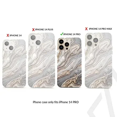 BURGA iPhone 14 Pro uchun telefon g'ilofi - Chiroyli, zamonaviy, estetik, dizaynerlik naqsh, 14pro telefon qopqog'i, qattiq qobiq himoyasi - Apple iPhone 14 Pro ayollar va erkaklar uchun mos keladi - 2