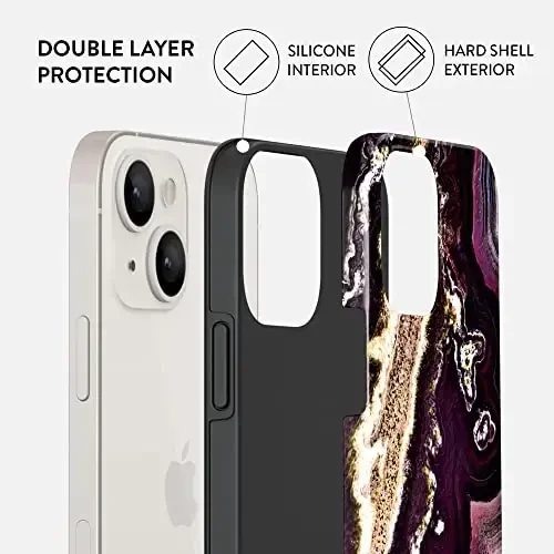 BURGA iPhone 14 uchun telefon g'ilofi - Chiroyli, zamonaviy, estetik, naqshli telefon qopqog'i, qattiq qobiqli himoya - Apple iPhone 14 ayollar va erkaklar uchun g'ilofga mos keladi - 3