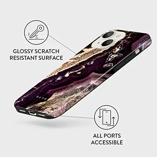 BURGA iPhone 14 uchun telefon g'ilofi - Chiroyli, zamonaviy, estetik, naqshli telefon qopqog'i, qattiq qobiqli himoya - Apple iPhone 14 ayollar va erkaklar uchun g'ilofga mos keladi - 4