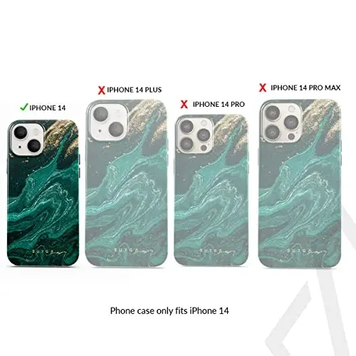 BURGA iPhone 14 uchun telefon g‘ilofi - Chiroyli, zamonaviy, estetik, naqshli telefon qopqog‘i, qattiq qoplamali himoya - Apple iPhone 14 g‘ilofiga mos keladi, ayollar va erkaklar uchun - 2