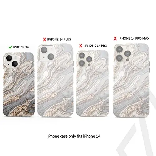 BURGA iPhone 14 uchun telefon gʻilofi - Chiroyli, zamonaviy, estetik, naqshli telefon qopqogʻi, qattiq qopqoq himoyasi - Apple iPhone 14 ayollar va erkaklar uchun mos keladi - 2