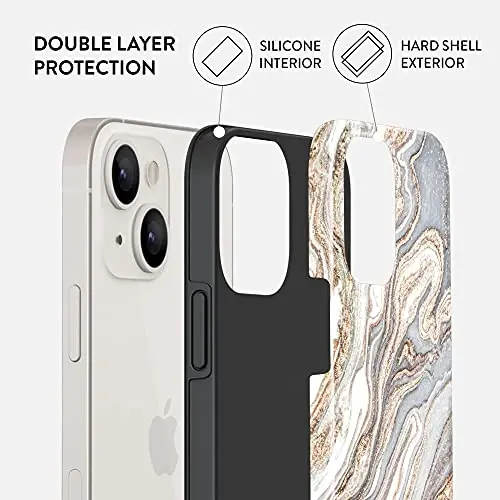 BURGA iPhone 14 uchun telefon gʻilofi - Chiroyli, zamonaviy, estetik, naqshli telefon qopqogʻi, qattiq qopqoq himoyasi - Apple iPhone 14 ayollar va erkaklar uchun mos keladi - 3