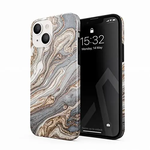 BURGA iPhone 14 uchun telefon gʻilofi - Chiroyli, zamonaviy, estetik, naqshli telefon qopqogʻi, qattiq qopqoq himoyasi - Apple iPhone 14 ayollar va erkaklar uchun mos keladi 