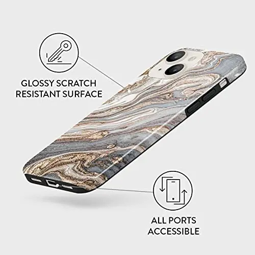 BURGA iPhone 14 uchun telefon gʻilofi - Chiroyli, zamonaviy, estetik, naqshli telefon qopqogʻi, qattiq qopqoq himoyasi - Apple iPhone 14 ayollar va erkaklar uchun mos keladi - 4