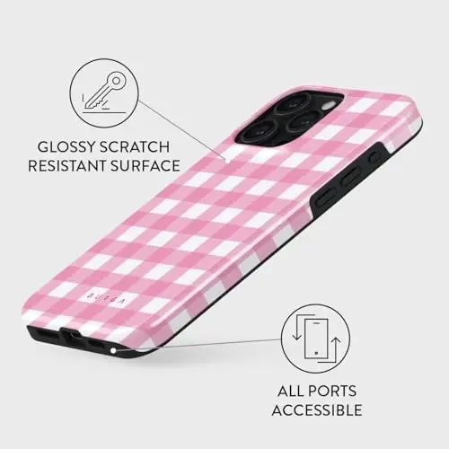 BURGA Phone Case for iPhone 15 Pro - Cute, Trendy, Aesthetic, Designer Pattern, 15pro Phone Cover, Hard Shell Protection - fits Apple iPhone 15 Pro Case for Women and Men - 3