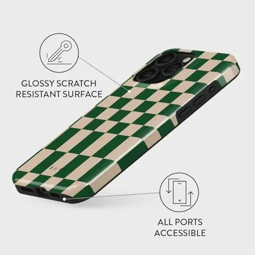 BURGA Phone Case for iPhone 15 Pro - Cute, Trendy, Aesthetic, Designer Pattern, 15pro Phone Cover, Hard Shell Protection - fits Apple iPhone 15 Pro Case for Women and Men - 3