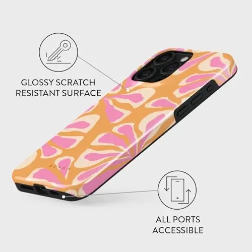 BURGA Phone Case for iPhone 15 Pro - Cute, Trendy, Aesthetic, Designer Pattern, 15pro Phone Cover, Hard Shell Protection - fits Apple iPhone 15 Pro Case for Women and Men - 3