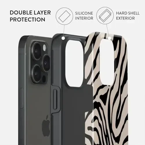 BURGA iPhone 15 Pro uchun g‘ilof - Chiroyli, zamonaviy, estetik, dizaynerlik naqshli, 15pro telefon qopqog‘i, qattiq qobiq himoyasi - Apple iPhone 15 Pro g‘ilofiga mos keladi, ayollar va erkaklar uchun. - 3