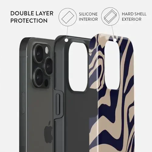 BURGA iPhone 15 Pro uchun telefon g'ilofi - Chiroyli, zamonaviy, estetik, dizayner naqshli, 15pro telefon qopqog'i, qattiq himoya - Apple iPhone 15 Pro g'ilofi ayollar va erkaklar uchun mos - BURGA (1)