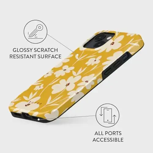 BURGA iPhone 15 uchun telefon g'ilofi - Chiroyli, zamonaviy, estetik, naqshli telefon qopqog'i, qattiq qobiq himoyasi - Apple iPhone 15 g'ilofiga mos keladi, ayollar va erkaklar uchun. - 3