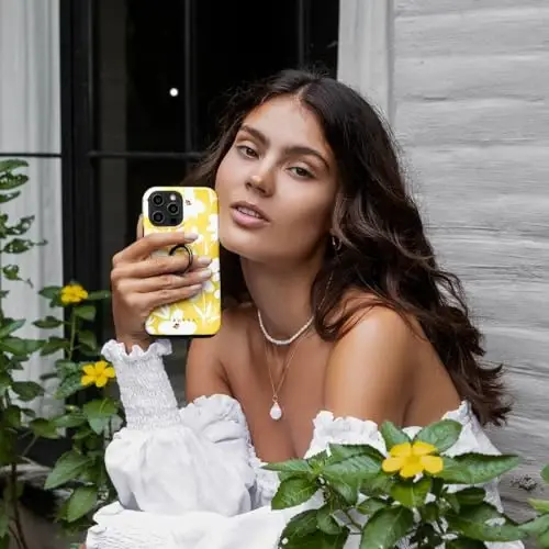 BURGA iPhone 15 uchun telefon g'ilofi - Chiroyli, zamonaviy, estetik, naqshli telefon qopqog'i, qattiq qobiq himoyasi - Apple iPhone 15 g'ilofiga mos keladi, ayollar va erkaklar uchun. - 5