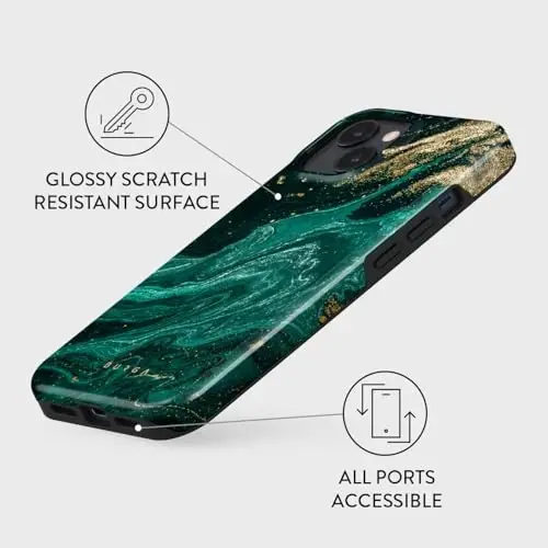 BURGA iPhone 15 uchun telefon g‘ilofi - Chiroyli, zamonaviy, estetik, naqshli telefon qopqog‘i, qattiq qoplamali himoya - Apple iPhone 15 g‘ilofiga mos keladi ayollar va erkaklar uchun - 3