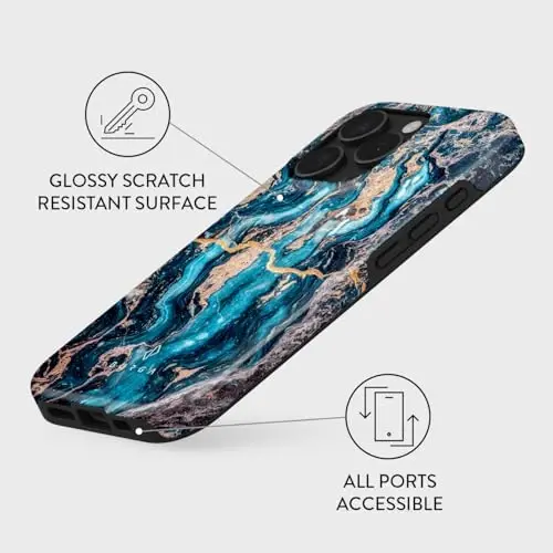 BURGA Phone Case for iPhone 16 Pro - Cute, Trendy, Aesthetic, Designer Pattern, 16pro Phone Cover, Hard Shell Protection - fits Apple iPhone 16 Pro Case for Women and Men - 3