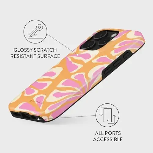 BURGA Phone Case for iPhone 16 Pro - Cute, Trendy, Aesthetic, Designer Pattern, 16pro Phone Cover, Hard Shell Protection - fits Apple iPhone 16 Pro Case for Women and Men - 3