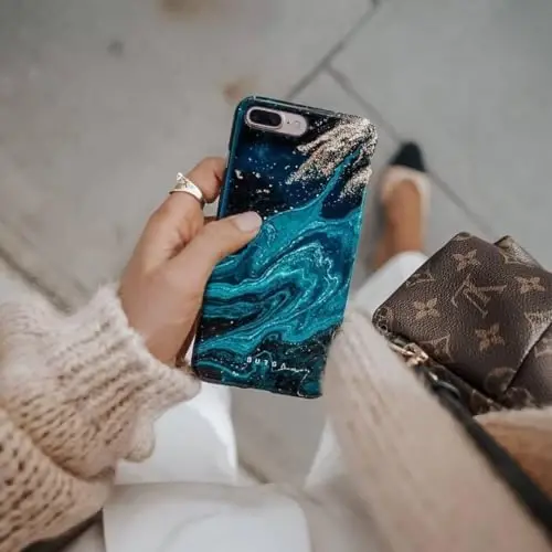 BURGA iPhone 16 uchun telefon g'ilofi - Chiroyli, zamonaviy, estetik, naqshli telefon qopqog'i, qattiq qobiq himoyasi - Apple iPhone 16 ayollar va erkaklar uchun g'ilofga mos keladi - 6