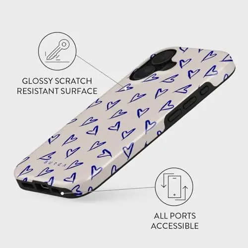 BURGA iPhone 16 uchun telefon g'ilofi - Chiroyli, zamonaviy, estetik, naqshli telefon qopqog'i, qattiq qobiq himoyasi - ayollar va erkaklar uchun Apple iPhone 16 g'ilofiga mos keladi - 3