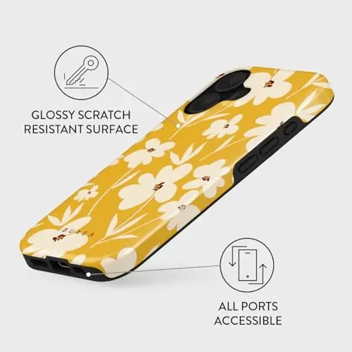 BURGA iPhone 16 uchun telefon g‘ilofi - Chiroyli, zamonaviy, estetik, naqshli telefon qopqog‘i, qattiq qoplamali himoya - Apple iPhone 16 ayollar va erkaklar uchun g‘ilofga mos keladi - 3