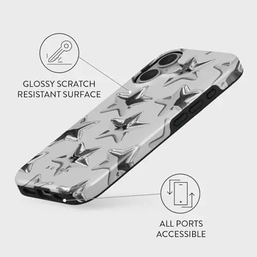 BURGA iPhone 16 uchun telefon g'ilofi - Chiroyli, zamonaviy, estetik, naqshli telefon qopqog'i, qattiq qoplamali himoya - ayollar va erkaklar uchun Apple iPhone 16 g'ilofiga mos keladi - 3