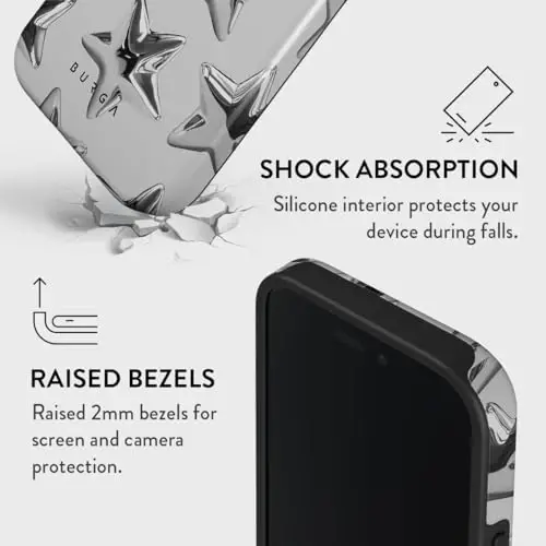 BURGA iPhone 16 uchun telefon g'ilofi - Chiroyli, zamonaviy, estetik, naqshli telefon qopqog'i, qattiq qoplamali himoya - ayollar va erkaklar uchun Apple iPhone 16 g'ilofiga mos keladi - 4