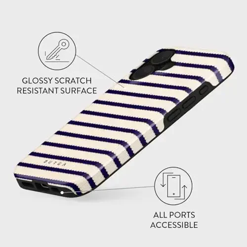 BURGA iPhone 16 uchun telefon g'ilofi - Chiroyli, zamonaviy, estetik, naqshli telefon qopqog'i, qattiq qopqoq - Apple iPhone 16 ayollar va erkaklar uchun mos keladi - 3