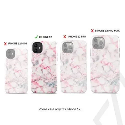 BURGA Phone Case for iPhone 12 - Cute, Trendy, Aesthetic, Pattern Phone Cover, Hard Shell Protection - fits Apple iPhone 12 Case for Women and Men - 3