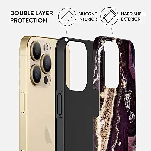 BURGA Phone Case for iPhone 13 Pro - Cute, Trendy, Aesthetic, Designer Pattern, 13pro Phone Cover, Hard Shell Protection - fits Apple iPhone 13 Pro Case for Women and Men - 4