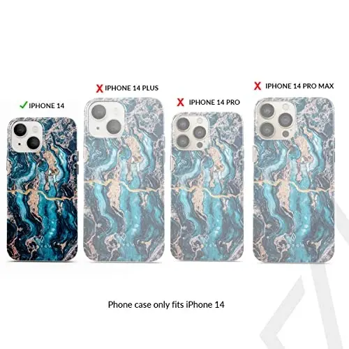 BURGA Phone Case for iPhone 14 - Cute, Trendy, Aesthetic, Pattern Phone Cover, Hard Shell Protection - fits Apple iPhone 14 Case for Women and Men - 2