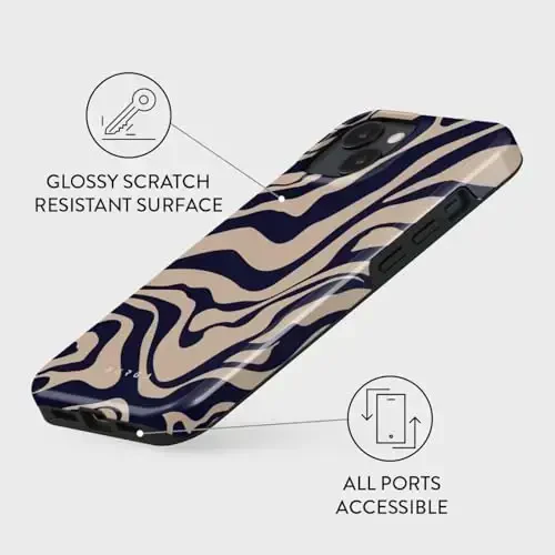 BURGA Phone Case for iPhone 14 - Cute, Trendy, Aesthetic, Pattern Phone Cover, Hard Shell Protection - fits Apple iPhone 14 Case for Women and Men - 3