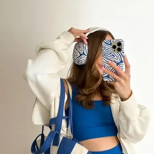 BURGA Phone Case for iPhone 14 - Cute, Trendy, Aesthetic, Pattern Phone Cover, Hard Shell Protection - fits Apple iPhone 14 Case for Women and Men - 6