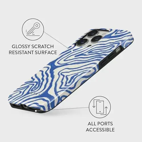 BURGA Phone Case for iPhone 14 Pro - Cute, Trendy, Aesthetic, Designer Pattern, 14pro Phone Cover, Hard Shell Protection - fits Apple iPhone 14 Pro Case for Women and Men - 3