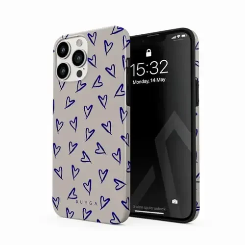 BURGA Phone Case for iPhone 14 Pro - Cute, Trendy, Aesthetic, Designer Pattern, 14pro Phone Cover, Hard Shell Protection - fits Apple iPhone 14 Pro Case for Women and Men - BURGA