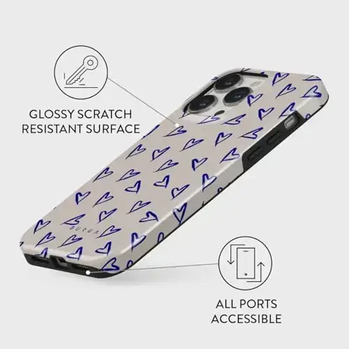 BURGA Phone Case for iPhone 14 Pro - Cute, Trendy, Aesthetic, Designer Pattern, 14pro Phone Cover, Hard Shell Protection - fits Apple iPhone 14 Pro Case for Women and Men - 3