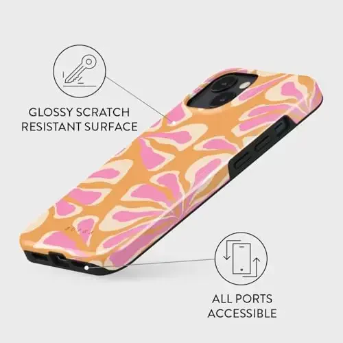 BURGA Phone Case for iPhone 15 - Cute, Trendy, Aesthetic, Pattern Phone Cover, Hard Shell Protection - fits Apple iPhone 15 Case for Women and Men - 3