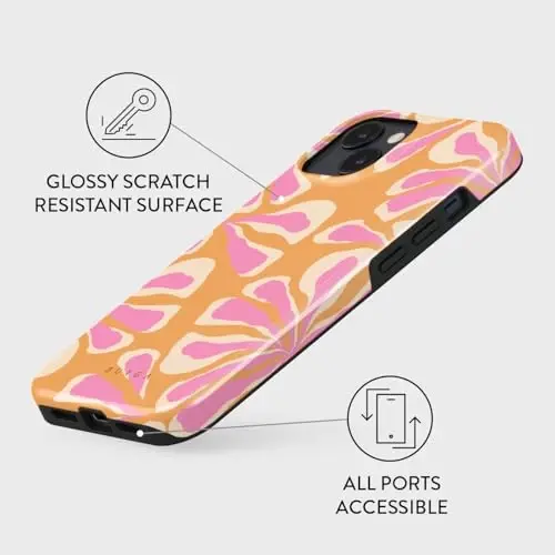 BURGA Phone Case for iPhone 15 - Cute, Trendy, Aesthetic, Pattern Phone Cover, Hard Shell Protection - fits Apple iPhone 15 Case for Women and Men - 3