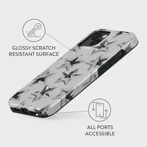 BURGA Phone Case for iPhone 15 - Cute, Trendy, Aesthetic, Pattern Phone Cover, Hard Shell Protection - fits Apple iPhone 15 Case for Women and Men - 4