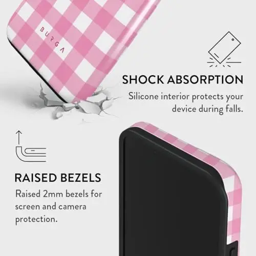 BURGA Phone Case for iPhone 15 - Cute, Trendy, Aesthetic, Pattern Phone Cover, Hard Shell Protection - fits Apple iPhone 15 Case for Women and Men - 4