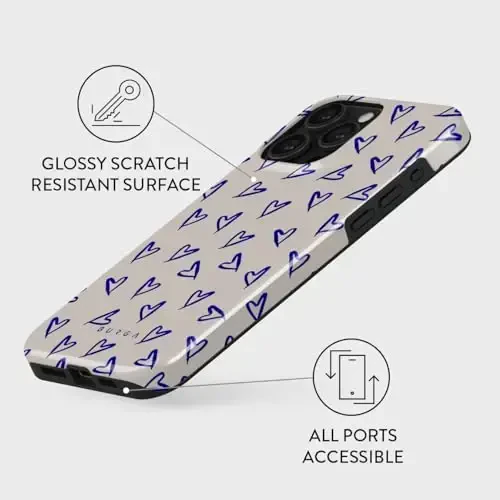 BURGA Phone Case for iPhone 15 Pro - Cute, Trendy, Aesthetic, Designer Pattern, 15pro Phone Cover, Hard Shell Protection - fits Apple iPhone 15 Pro Case for Women and Men - 3