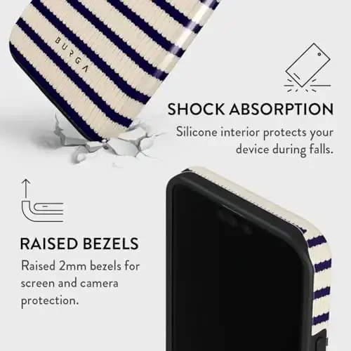 BURGA Phone Case for iPhone 15 Pro - Cute, Trendy, Aesthetic, Designer Pattern, 15pro Phone Cover, Hard Shell Protection - fits Apple iPhone 15 Pro Case for Women and Men - 6