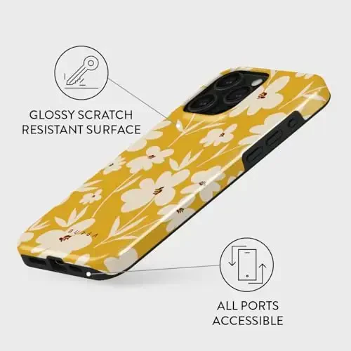 BURGA Phone Case for iPhone 15 Pro - Cute, Trendy, Aesthetic, Designer Pattern, 15pro Phone Cover, Hard Shell Protection - fits Apple iPhone 15 Pro Case for Women and Men - 3