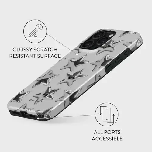 BURGA Phone Case for iPhone 15 Pro - Cute, Trendy, Aesthetic, Designer Pattern, 15pro Phone Cover, Hard Shell Protection - fits Apple iPhone 15 Pro Case for Women and Men - 4