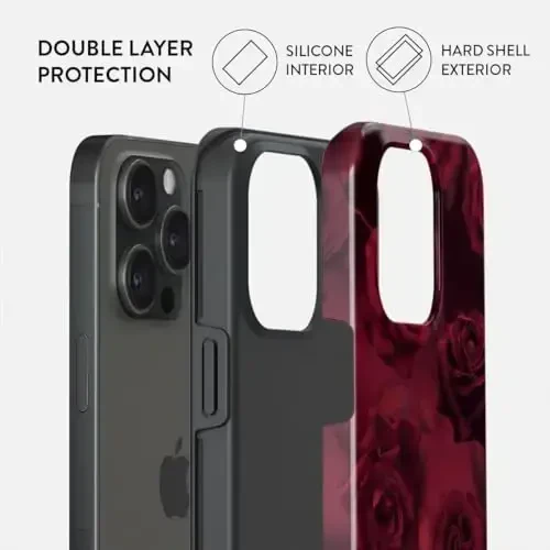 BURGA Phone Case for iPhone 15 Pro - Cute, Trendy, Aesthetic, Designer Pattern, 15pro Phone Cover, Hard Shell Protection - fits Apple iPhone 15 Pro Case for Women and Men - 4