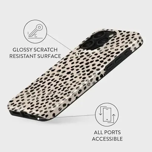 BURGA Phone Case for iPhone 15 Pro - Cute, Trendy, Aesthetic, Pattern Phone Cover, Hard Shell Protection - fits Apple iPhone 15 Pro Case for Women and Men, Polka Dots - 3