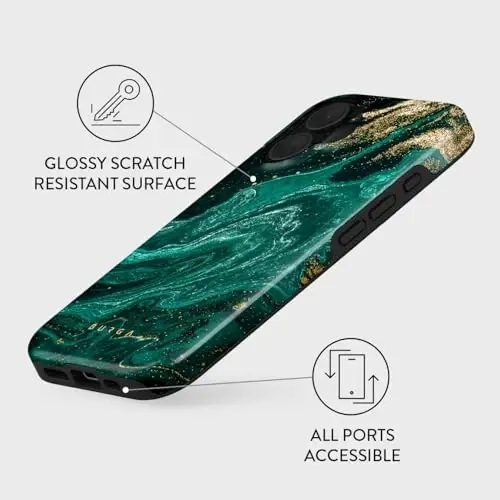 BURGA Phone Case for iPhone 16 - Cute, Trendy, Aesthetic, Pattern Phone Cover, Hard Shell Protection - fits Apple iPhone 16 Case for Women and Men - 3